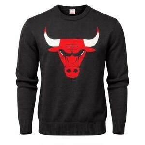 Chicago‎ Bulls NBA Sweater Mens By Ultra Game Size M Black Crewneck